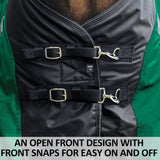 STORM SHIELD Extreme Horse Turnout Sheet - Playful | Size 76 - Purple | 1200 Denier | Contour Collar | Bellyband Closure | Waterproof, Windproof & Breathable | Easy to Use Front Snaps