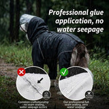 Dog Raincoat for Medium Large Dogs,rain Jacket Coat, Full Leg Coverage Waterproof Rain Suit with Detachable Hood & Tail, Reflective Strips, Snag-Free Top Zipper (Black for Boy, X-Large)