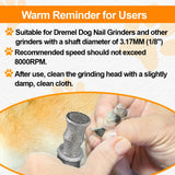 Diamond Rotary Pet Nail Grinder Bits Dog Nail Grinder Replacement Head -5PCS 1/8" Replacement Grinder Wheel for Animals Nail Care(Mixed)