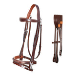 Exion Quick Change Snap English Bridle for Horses – Soft Lined Anatomical Jumping Bridle with Rubber Reins – Snap-On Crown & Cheekpiece – Wave Padded Browband & Raised Noseband – Horse Tack Set