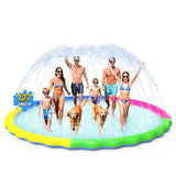 VISTOP Non-Slip Splash Pad for Kids and Dog, Thicken Sprinkler Pool Summer Outdoor Water Toys - Fun Backyard Fountain Play Mat for Girls Boys Children or Pet Dog (127 inch, Red&Yellow&Green&Blue)