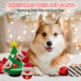 lilfrd Christmas Dog Toys, Dog, Xmas Christmas Tree, Santa Claus Dog Toys Hide and Seek Puzzle Squeaky Plush Rope Chew Fetch Brain Stimulating Toy Presents for Small Medium Dogs