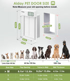 Automatic Dog Door with Collar Sensors, Meduim Smart Pet Door for Wall, Custom Scheduling & Anti-Pinch, Fits Meduim Dogs up to 40 lbs