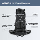 K9 Sport Sack Kolossus - X-Large, Black - The Big Dog Backpack - Ideal for Dogs 23-25” Long - Fully Adjustable Pet Carrier - Doubles as a Professional-Grade 60L Hiking Pack