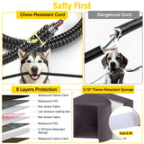 AIVITUVIN Heated Outdoor Dog House for Winter, Large Wooden Dog Kennel with Heated Pad, Insulated Liner, Metal Frame, Waterproof Roof, Raised Base and Porch for Medium to Large Dogs