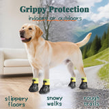 AOKOWN Dog Shoes for Hot Summer Pavement, Dog Shoes for Small Dogs, Waterproof Dog Boots & Paw Protectors, Non-Slip Dog Rain Booties, Easy Clean Sandals for Beach Black Size 1