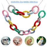 Sugar Glider Toys, Hanging Cotton Rope Ring Climbing Toy for Little Pet, Rat toys, Sugar Glider Cage Accessories, Exercise Toys for Sugar Glider, Rat, Squirrel, Bird, Other Little Climber （Short）