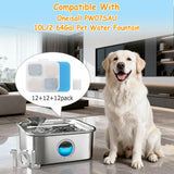 12+12 Pack Replacement Filters for Oneisall PW07SAU 10L/2.64Gal Stainless Steel Dog Water Fountain, Includes 12 Filters & 12 Sponges