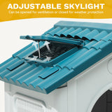 DWVO 41.3'' Plastic Foldable Dog House for Small, Medium, and Large Dogs, Waterproof Folding Pet House with Adjustable Top Window and Elevated Base (41.3''L x 34.6''W x 39''H)