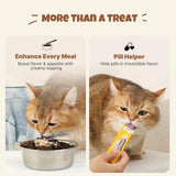 Triple Meat Protein Lickable Cat Treat – 20 Tubes Pack of Healthy Squeeze Up Creamy Snacks with Functional Nutrients for Hydration, Digestive & Coat Health – Grain Free, High Protein, Chicken Flavor