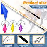 Equestrian Training Flag 4 Pieces Equestrian Training Equipment Nylon Flag with Flagpole(Yellow, Pink, Purple, Dark Blue)
