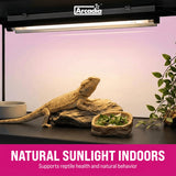 Arcadia T5 UVB Reptile Light Fixture Kit 34" Long 39 Watts 14% UVB Dragon – Complete UVB Light for Reptiles, Turtles, Snake, Bearded Dragon Lamp, Long Lasting Easy to Use Professional Lighting