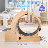 Cat Exercise Wheel Indoor, Cat Sports Running Wheel with Scratching Board Wood Cat Treadmill for Cats Daily Exercise-Natural Wood