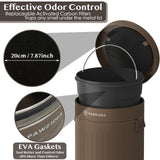 PAWZIDEA Dog Poop Trash Can Outside Odor Control, 3.1Gallon Pet Waste Trash Can Outdoor Waterproof, Dog Poop Container Bin Outdoor Garbage Can with Lid, 7.8in Activated Carbon Filter Pet Waste Station