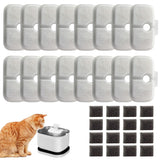 16 Pack Cat Water Fountain Replacement Filter for Petlibro Dockstream Cat Water Fountain(PLWF005/PLWF115/PLWF105, Pet Water Fountain Filter with Replacement Pre-Filter Pump Sponges(16+16)