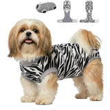 PetWarm Dog Recovery Suit, Dog Surgical Recovery Suit Female and Male, Onesie for Dogs, Spay Neuter Bodysuit for Abdominal Affected Areas Sensitive Skin Areas, Leopard Pattern, Gray, XS
