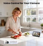 Veise 2K Indoor Security Camera 2.4GHz, 360° Pan/Tilt Pet Camera with Motion Tracking, Baby Monitor, 2-Way Audio, Night Vision, Cloud/SD Storage, Compatible with Voice Assistant, White