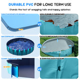 Bilibara 107'' Foldable Dog Pool, Kiddie Pool, Heavy Duty Non-Slip Plastic Pet Wading Pool for Large Dogs, Indoor and Outdoor Kids Pet Dog Bathtub