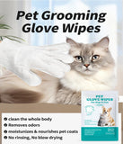 AQUASAFE Pet Glove Wipes - No-Rinse Dog Grooming Wipes & Cat Bath Gloves | Unscented Hypoallergenic Dog Wipes, [6] Ct