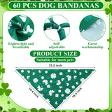Reginary 108 Pcs St. Patrick's Day Dog Bandanas Bulk with Neck Ties Set Washable Adjustable St. Patrick's Day Dog Kerchief Scarf and Bow Tie Green Shamrock Triangle Costume Bibs for Medium Small Pet