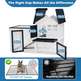 FunXplore Bunny Hutch Indoor Outdoor Rabbit Cage Chicken Coop Animal House with Wire Floor Above Pull-Out Tray, Chew-Resistant Ramp & Entrance, Openable Waterproof Roof & UV-Resistant Roof