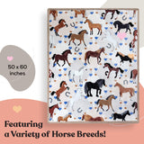 Horse Blanket for Girls - Perfect Horse Gifts for Girls - Soft & Cozy Lightweight 50x60 inch Throw Blanket, Loved by Kids and Granddaughters - Equestrian Gifts for Women