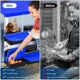 GarveeTech 10-Hole Poultry Nesting Box with Bracket & Egg Collection Tray, Chicken Laying Box with Ventilation Design for Hens & Ducks, Ideal for Backyard Coops and Small Farms