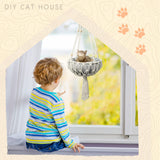 Juexica 3 Pcs Macrame Cat Hammock, Including Hanging Kitten Bed Scratcher Scratch Pad Swing Bed for Small Cat Small Dog(40 x 12 Inch,Cute Style)