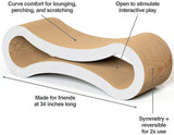 PetFusion Ultimate Cat Scratch Lounge, Cat Scratchers for Indoor Cats, Reversible & Durable, Made from Recycled Corrugated Cardboard, Cloud White