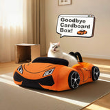 VIEFIN Cute Cat Beds Kitten Beds, Soft Small Dog Beds, Washable Pet Beds for Puppy and Kitty, Funny Supercar Cat Toys, 24 Inch