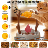 SZEE Cat Treat Puzzle Dispenser Toy, Cat Puzzle Feeder Toy for Slower Eating Training, Keeps Pets Busy & Prevents Overeating, Includes Small Interactive Toys to Boost Appeal (Campfire-Roast Shape)