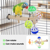 Matutinus Bird Stand Perch Toy with Rotating Balls, Bird Toys for Parakeets, Ideal for Parakeets, Cockatiels & Lovebirds (NOT for Too Small BIRDCAGES - Avoid Unwanted Returns)(1PCS)
