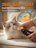 Quiet X 20dB Whisper-Quiet Dog Nail Grinder, No Vibration, 16000 RPM Constant Power Dog Nail Trimmer, Dual LED Lights, 7-Speed, Soothing Low Frequency Sound, for Small Medium Large Dogs
