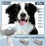 Pawimood Pet Steam Brush for Dogs & Cats | Self-Cleaning Dog Steam Brush with 3 Brushes & Spray Function | Cat Steam Brush for Shedding, Dematting & Grooming | Includes Pet Essence