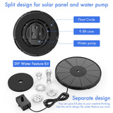 AISITIN 3.5W Solar Fountain Pump for Water Feature Outdoor DIY Solar Bird Bath Fountain with Multiple Nozzles, Solar Powered Water Fountain for Garden, Ponds, Fish Tank and Aquarium