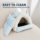 Hay Natural Guinea Pig Hideout, Warm Bed for Guinea Pig,Rabbits, Chinchillas, Guinea Pig Bed, Cozy Small Animal Winter Shelter (Blue, Small)