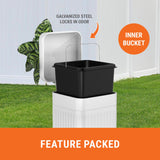 Sliq Small Dog Poop Trash Can Outside, 1.3 Gal Plant Trash Can with Lid Metal Dog Waste Bin, Poop Bucket Outdoor with Lid, Pet Waste Bin, Poo Waterproof Container Backyard Odor Control, 30 Bags