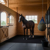 Klyyo Clyro Heavy Duty Rubber Horse Stall Mats 4 x 6 ft Large Waterproof Non Slip Horse Stable Mat Washable Easy to Clean for Livestock Barn Farm Shed Kennels Garages, Black