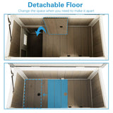 Gowoodhut Feral Cat Shelter Outdoor Weatherproof Houses for Cats Two Story Wooden Cat House Outside Feral Cat House with Balcony Waterproof, Escape Doors