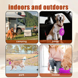 Collapsible Dog Bowls, 2-in-1 Silicone Pet Food and Water Bowl with Carabiner, Portable Double Compartment Dish for Travel, Camping, Hiking Puppy Essentials (Purple)