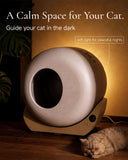 Furrytail Automatic Litter Box Self Cleaning with Night Light, Cream