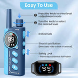 PetJoy Shock Collar for 3 Dogs & Dog Training Collars with Lockable Shock - Shock Lock Mode Switches to Tone & Vibe Only, Remote Features Slide Safety Lock, 4000ft Range (9 Tones)