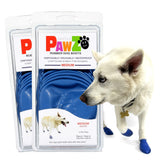 PawZ Rubber Dog Boots for Medium Paws - All-Weather Waterproof Dog Shoes, Anti-Slip Traction for Rain, Snow, Mud & Hot Pavement - Pull-On Dog Booties, Blue - Medium (2.5" - 3") - Pack of 24