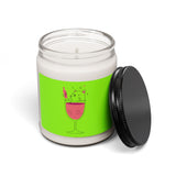 Cat in Cocktail Soy Candle — 9oz Scented Jar (Cute Kitty Wine Glass Design)