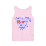 Purple Dog Graphic Tank Top — Cute Pup Illustration
