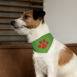 Red Pawprint Bandana Collar — Pet Bandana