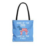 Patriotic Dog Tote Bag - Home of the Dog, Land of the Free