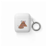 Cute Geometric Cat AirPods Case — Triangle Kitty AirPods/Pro Cover with Keyring