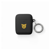 Cat Face AirPods Case — Cute Yellow Cat Keyring Cover for AirPods & AirPods Pro
