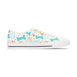 Dog Bone & Paw Print Women's Low Top Sneakers — Cute Pet Lover Shoes
